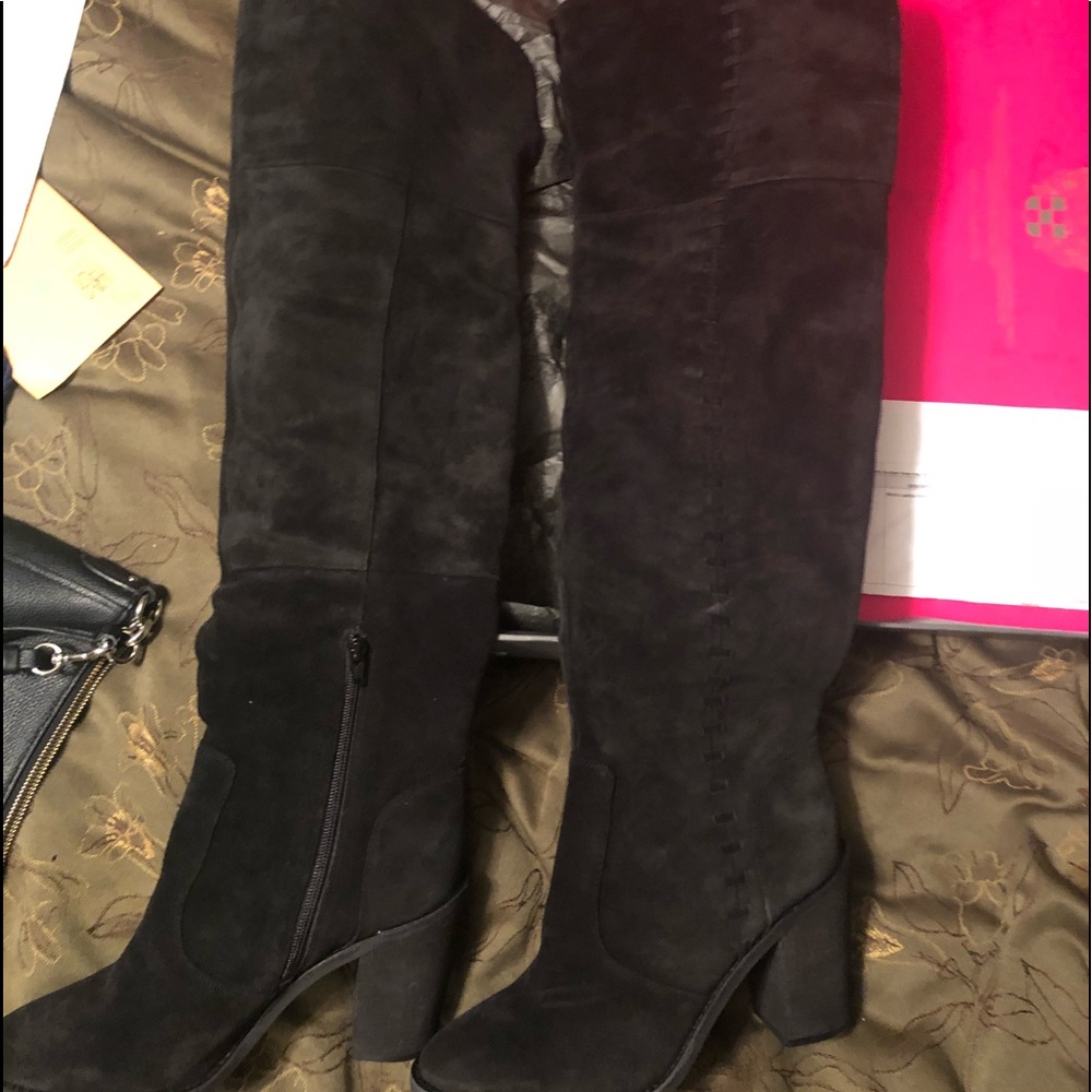 Vince Camuto  “Morra” blk suede over the knee boot
